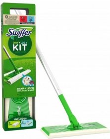 Swiffer Kit mop + náhrada 8ks + vlhčená náhrada 3ks| LacinaDrogerie.cz