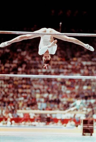 Štrnásťročná Nadia Comaneciová na olympiáde v...