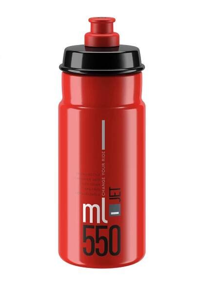 lahev ELITE Jet Clear červená, šedé logo 550 ml