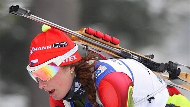 Česká biatlonistka Lea Johanidesová na mistrovství Evropy v Novém Městě.