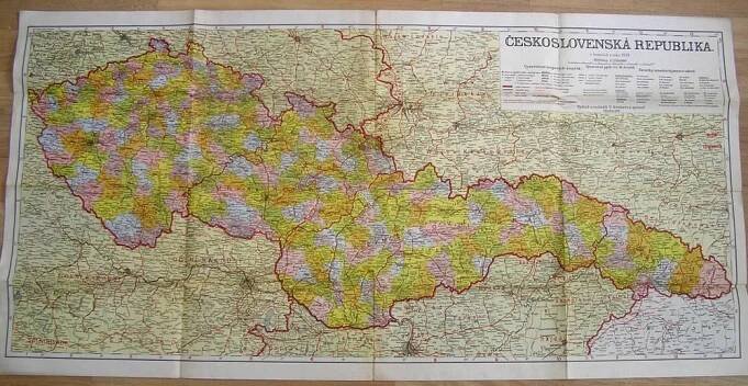 Mapa Československa  v hranicích z roku 1938 - Sběratelství