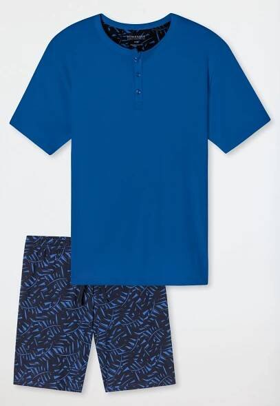 Mladistvé krátké pyžamo pro muže Schiesser 179106 modré - moda-pradlo.cz