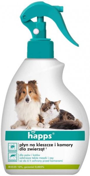 BROS Happs repelent proti komárům a klíšťatům pro domácí zvířata 200 ml