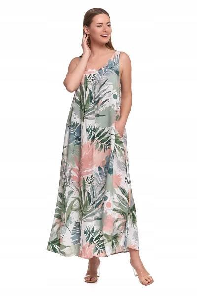 Dámská Dlouhá Šaty Dámská Maxi Letní Volná Střih Viskózová MORAJ L Model MDW3900-001