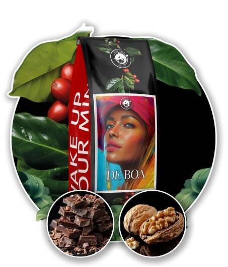 Káva zrnková 1kg - DE BOA 100% Arabica - ČERSTVĚ PRAŽENÁ Blue Orca + DÁREK Obchodní název ostatní