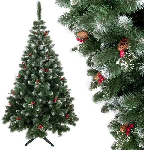 Vánoční stromek s jeřábem a šiškami 150 cm