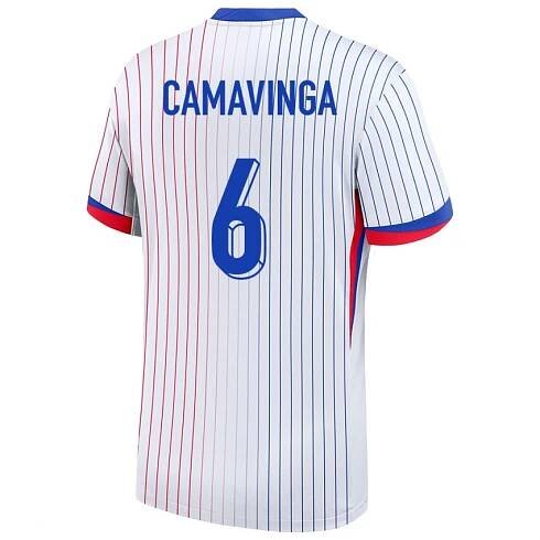 Dětské Francie Eduardo Camavinga #6 Bílý Daleko Hráčské Dresy 24-26 Dres