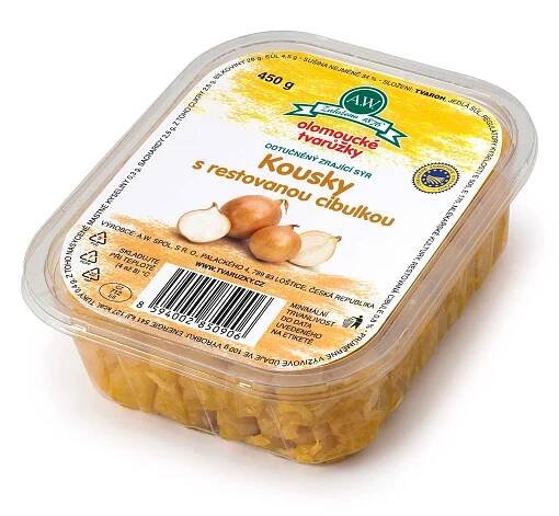Olomoucké tvarůžky Kousky s restovanou cibulkou 450 g - Tvarůžky
