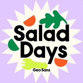 NEW! FONT! RELEASE! Wow, I'm so happy about this one! After years of primarily using geometric sans serif typefaces for my design work, I finally made a slightly wonky, handmade one to use myself! Salad Days is bold 'n' chunky but still easy to read.
