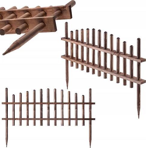 DŘEVĚNÝ ZAHRADNÍ PLOT PALISÁDA ZAHRADNÍ LEM 85x35 cm BOROVICOVÉ DŘEVO