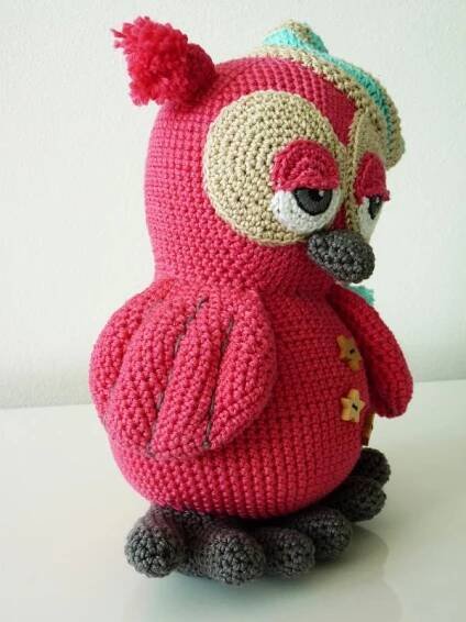 Háčkovaná sova Pinky - návod