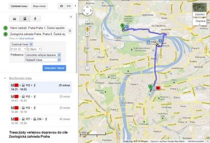 V Praze lze vyhledat spojení hromadnou dopravou na mapách od Googlu - Lupa.cz