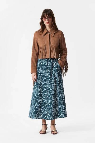Midi sukně do A s knoflíky - Námořnická/Béžový vzor - ŽENY | H&M CZ 1