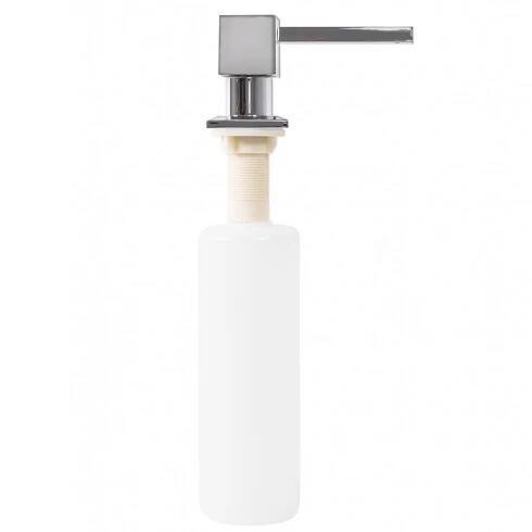 Hranatý dávkovač REA 300 ml k zabudování do dřezu - chromový