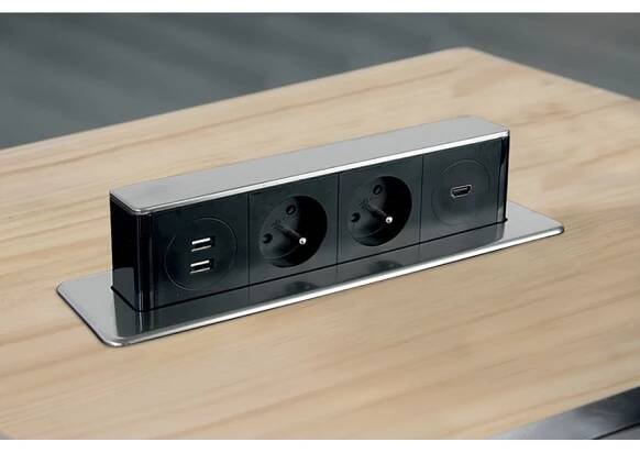 Zásuvkový sloupek pro desku stolu 2x230V + 2xUSB + HDMI