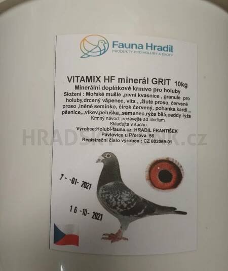 Grit pro holuby VITAMIX HF minerál - kbelík 10kg | Hradský-sunk.cz