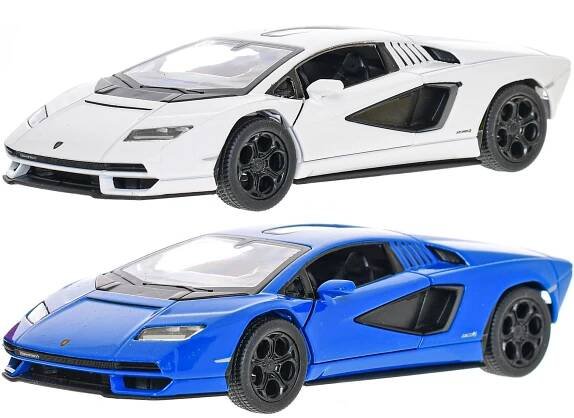 Kinsmart Lamborghini Countach 12 5 cm kov zpětný chod modrá bílá červená žlutá 1:38 od 154 Kč - Heureka.cz
