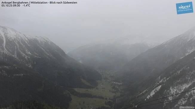 Ankogel Bergbahnen / Mittelstation - Blick nach Südwesten - Foto-Webcam.eu