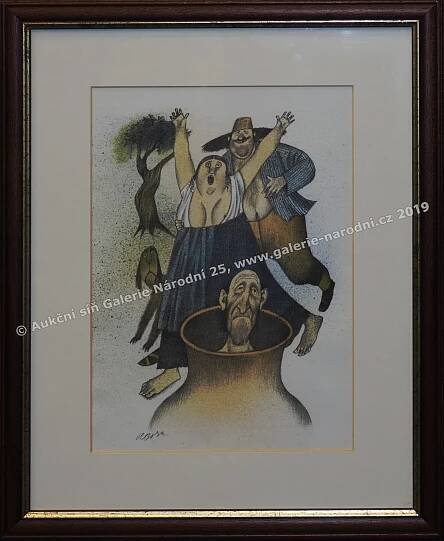 Aukce obrazů | Konvolut 3 ks barevných litografií | Born Adolf | Galerie Národní 25 s.r.o.