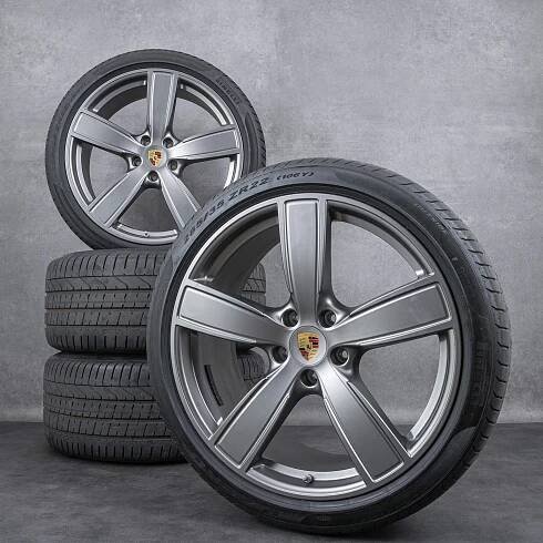 Original Porsche Cayenne S ráfky na auto 22 palců 9Y3 zimní pneu s disky gumy kupé nové