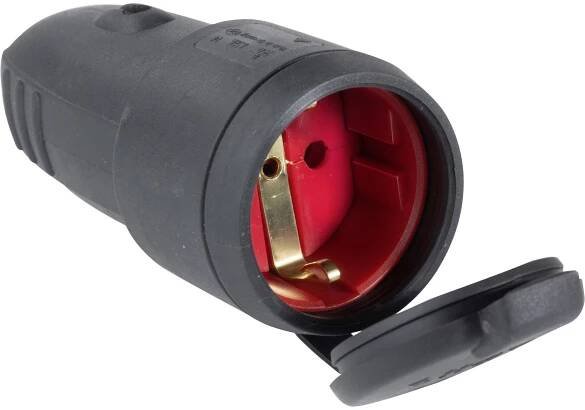 AS Schwabe 60415 zásuvka guma 230 V černá IP44