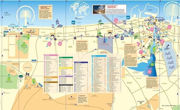Dubaj mapa metra a mapa města