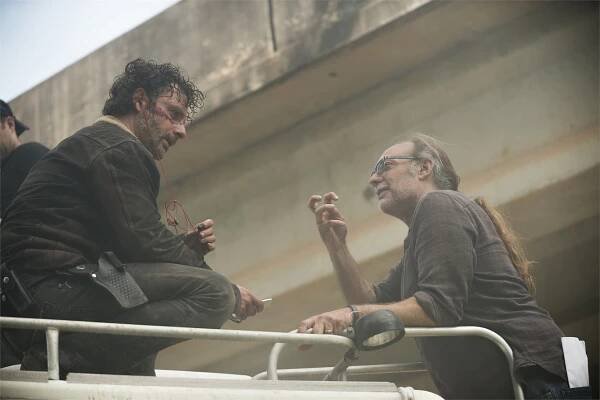 Živí mrtví - Jednoho dne už nebudete - Z natáčení - Andrew Lincoln, Greg Nicotero