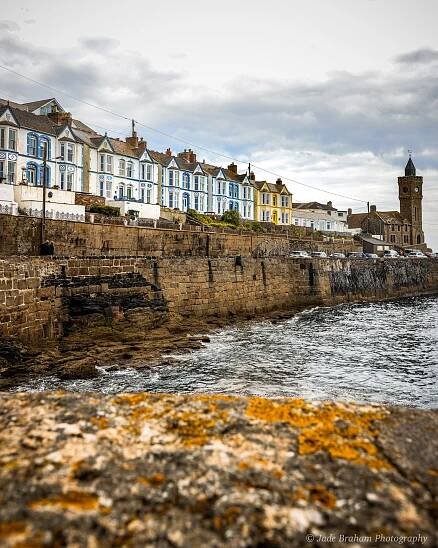 Porthleven Harbour fishing village in Cornwall