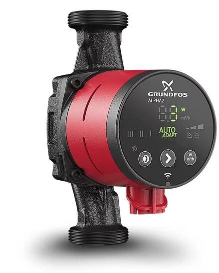 Cirkulační čerpadlo Grundfos ALPHA2 25-40 180, dopravní výška 4 m, průtok 2,5 m³/h