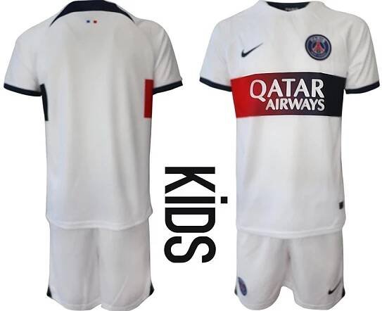 Paris Saint-Germain Dětské Venkovní Dres Komplety 2023-24 Krátký Rukáv - bílý