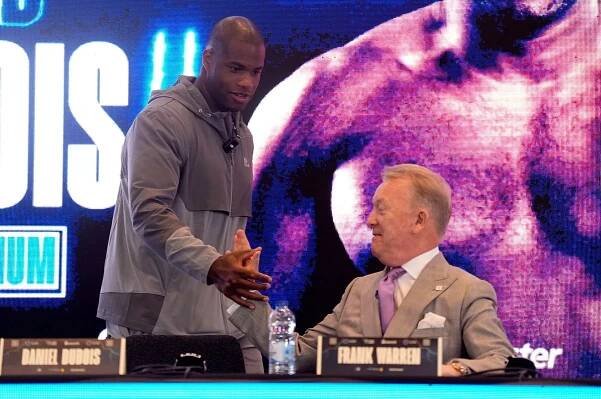 Daniel Dubois and Frank Warren during a press conference