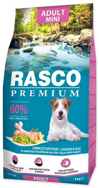 Rasco Premium Adult Mini Kuře s rýží granule 1 kg