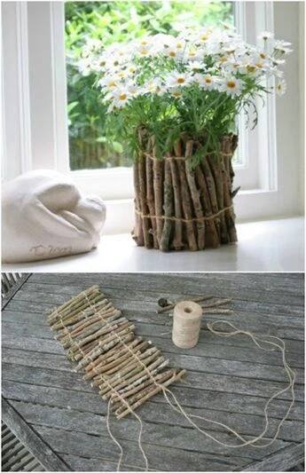 25 Cheap And Easy DIY Home And Garden Projects Using Sticks And Twigs | Branches diy, Twig crafts, Diy garden decor