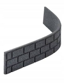 Šedý gumový zahradní obrubník FLOMA Bricks - délka 120 cm, šířka 2 cm, výška 9 cm