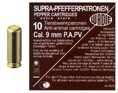 OSTATNÍ Náboj pepřový P.A. PV SUPRA PFEFFER 9 mm 10ks pistole