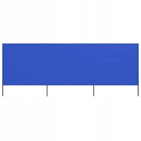3Dílná Zástěna Proti Větru Textil Modrá / 400 x 120 cm