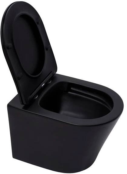 Wc závěsné SAT Infinitio včetně prkénka softclose, černá mat, zadní odpad SATINF010RREXPBKM | WC a bidety |DOMEO koupelny