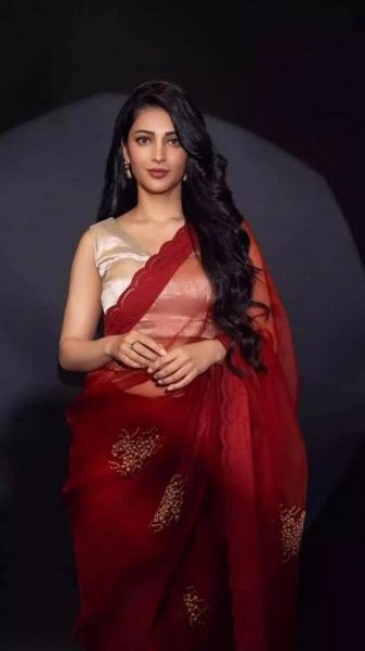Shruti Haasan Stuns in a Mesmerising Dreamy Red Ensemble