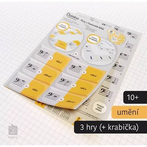 Kytary.cz - ZODPOVĚDNÁ VÝUKA Domino: Noty v basovém klíči Hudební nauka