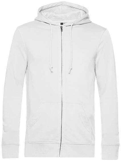 Pánská mikina na zip B&C Collection Organic - Bílá XS