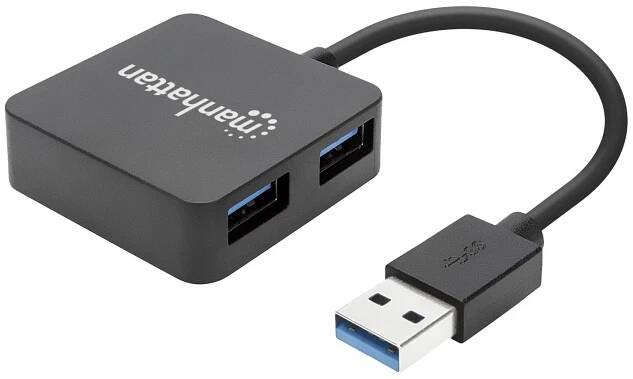 Manhattan Manhattan 162296 hub di interfaccia USB 3.2 Gen 1 [3.1 Gen 1] Type-A 5000 Mbit/s 4 porty USB 3.0 hub černá