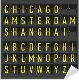 Nálepka Pixerstick Letištní terminál časový rozvrh, informační tabule, displej abeceda