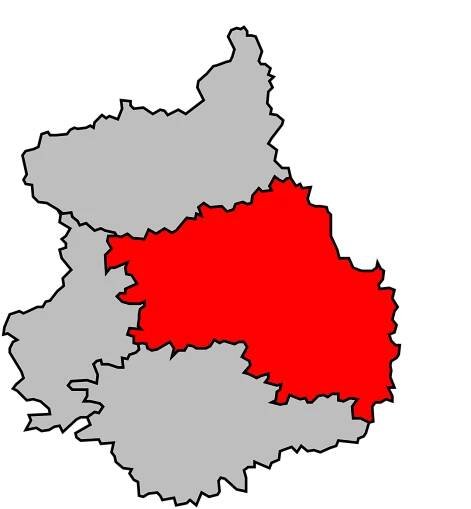 Arrondissement na mapě departementu Eure-et-Loir
