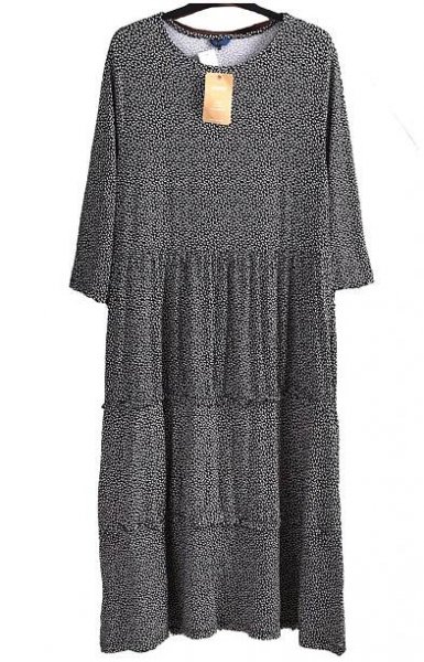 Dámské černobílé příjemné  elastické šaty / XXXL (48/50) / ANGLIE (22)