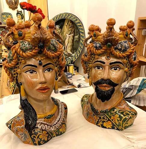 Sicilian Ceramics in Palermo Moor Heads