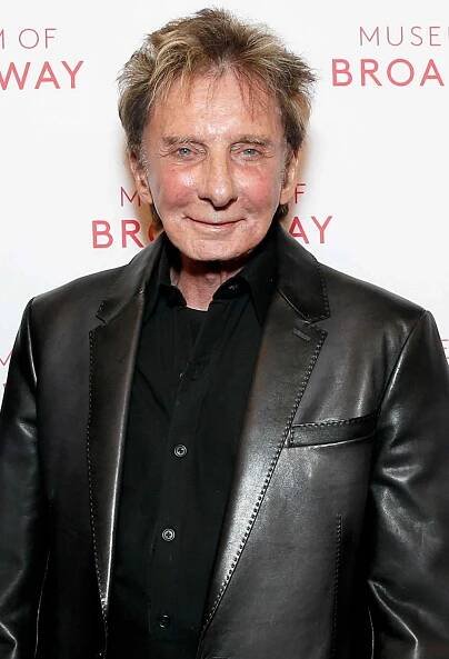 Barry Manilow attends the debut of a "Harmony" inspired window at Museum of Broadway