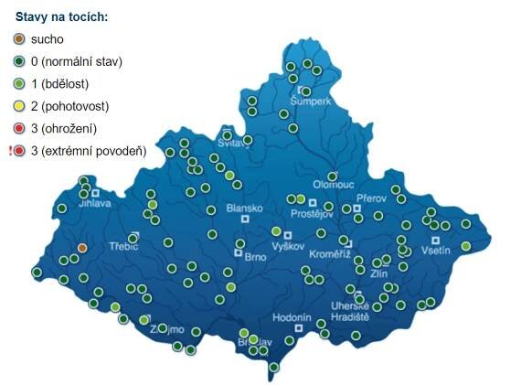Déšť plní koryta řek. V regionu je vyhlášen II. stupeň povodňové aktivity