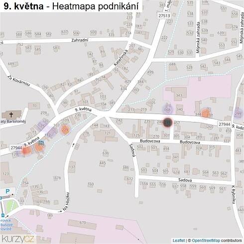 Mapa 9. května - Firmy v ulici.