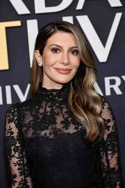 Nasim Pedrad poses on the SNL50 red carpet.