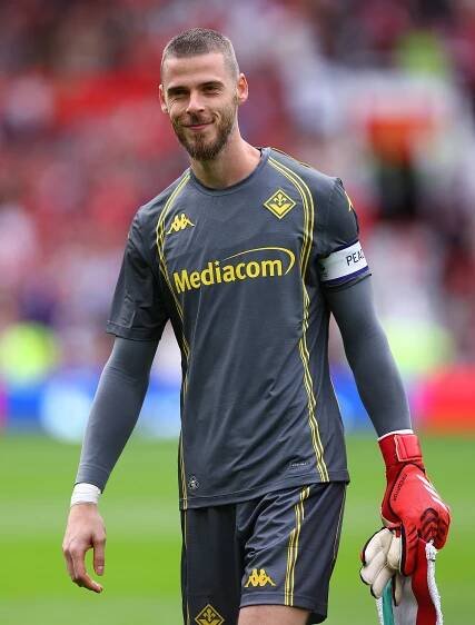 David de Gea, Fiorentina goalkeeper, at Old Trafford.